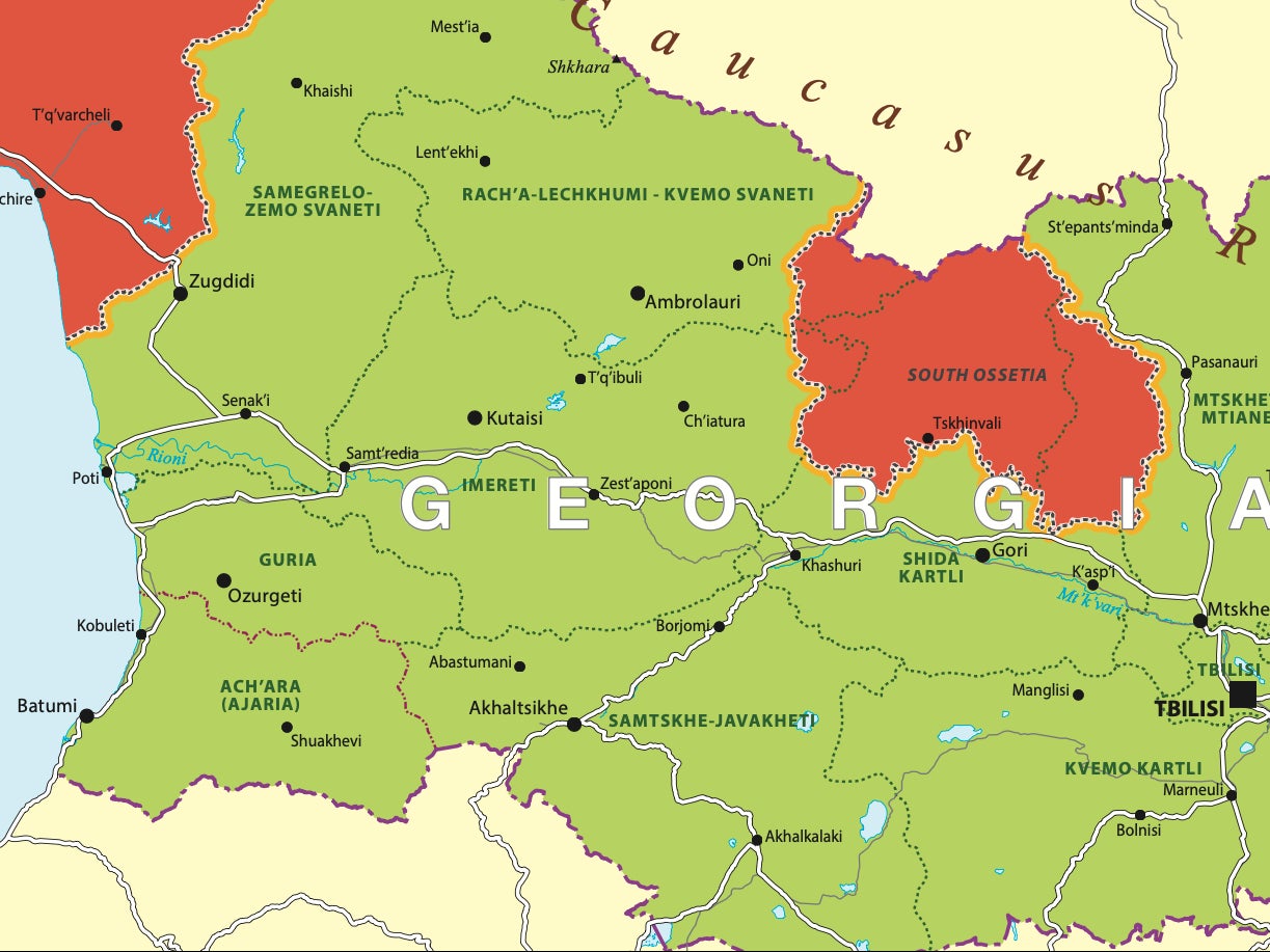 Red alert: Foreign Office map of areas to avoid in Georgia