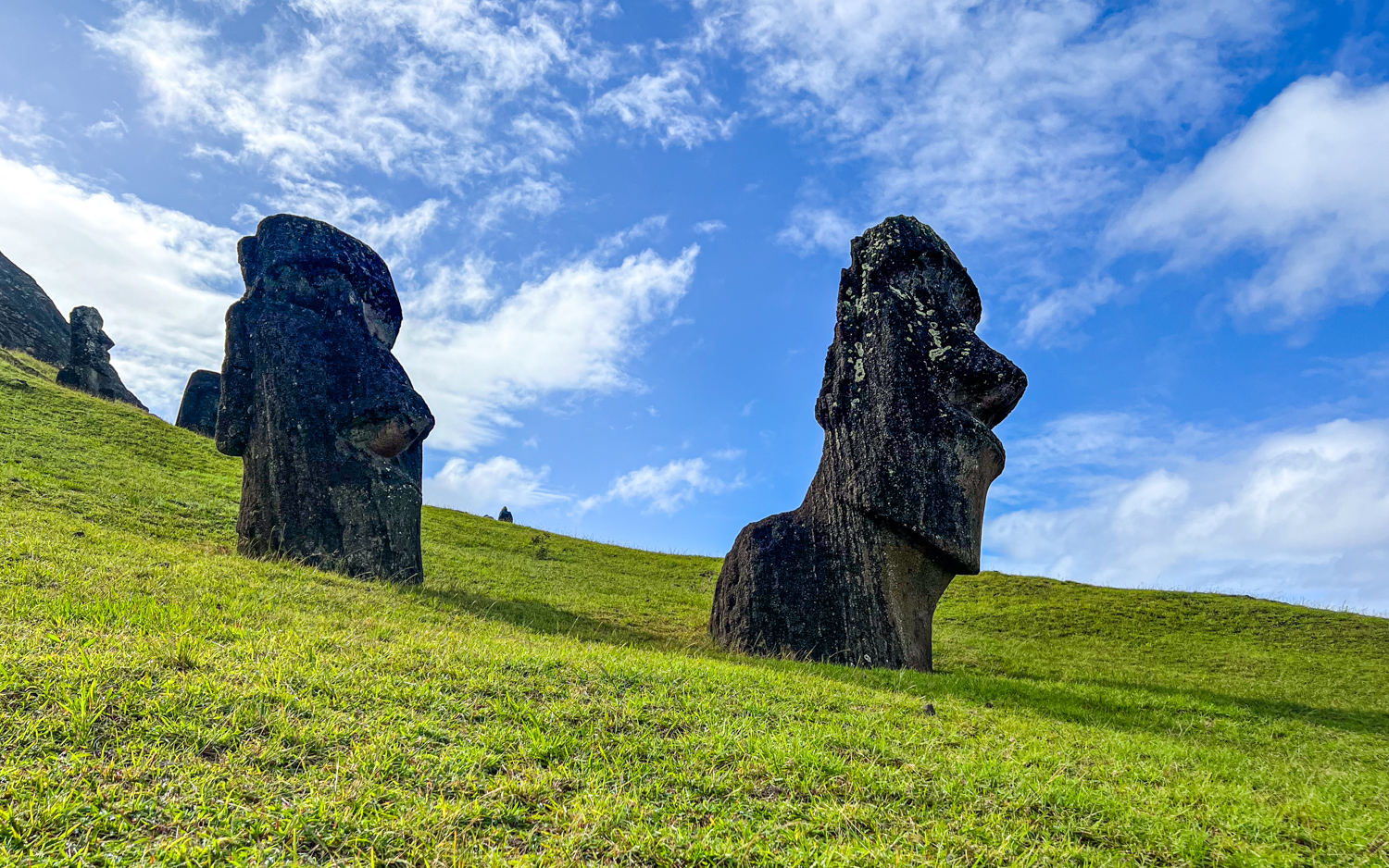 Moai statues at Rano Raraku on Easter Island.