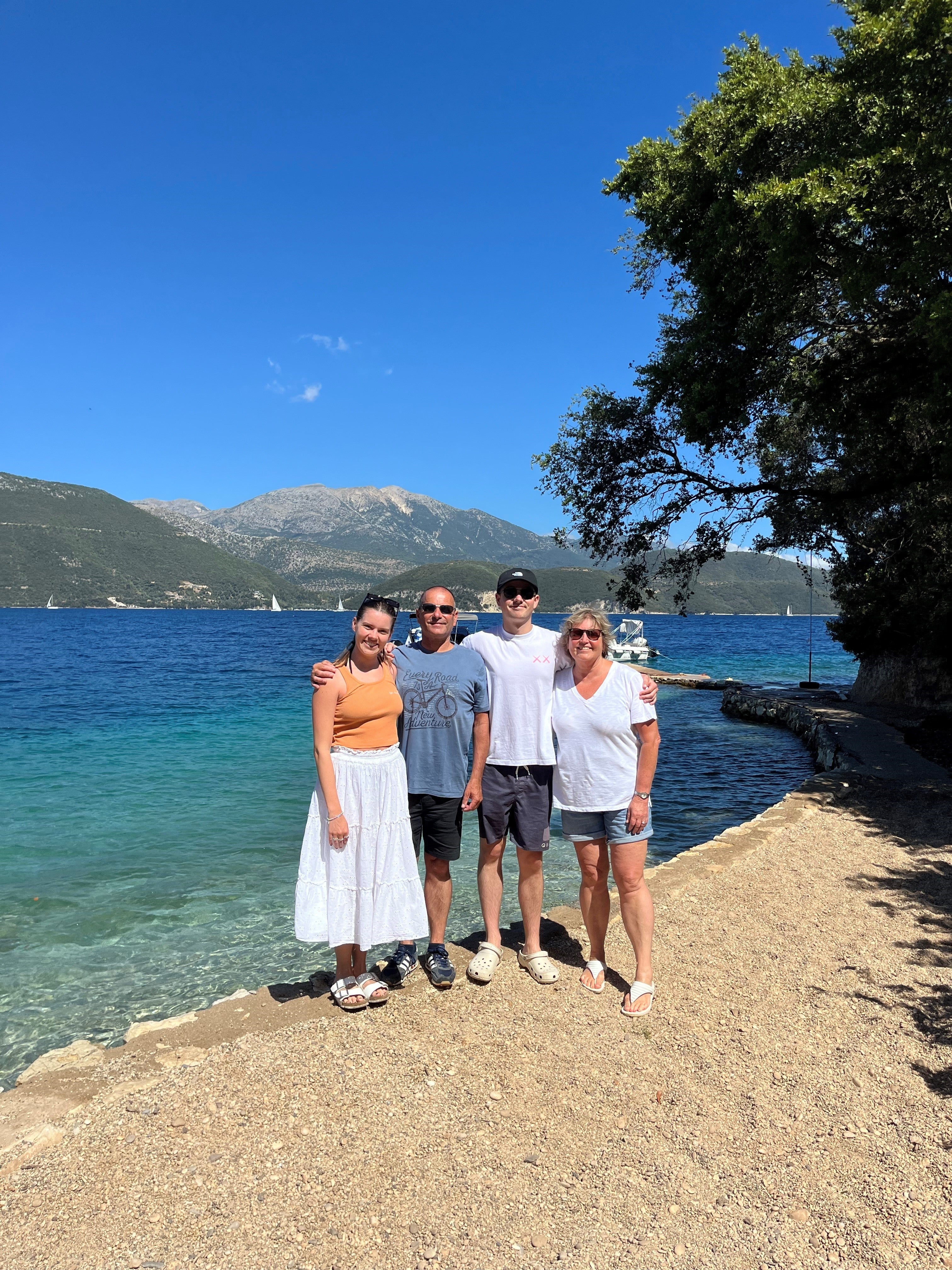 Hannah and her family on Meganisi