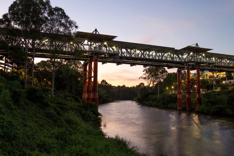 a bridge over a river