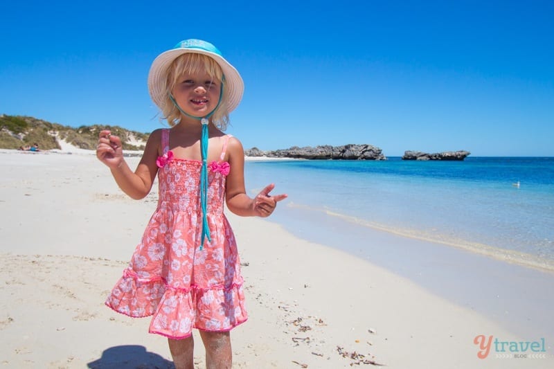 child on beach on Rottnest island 