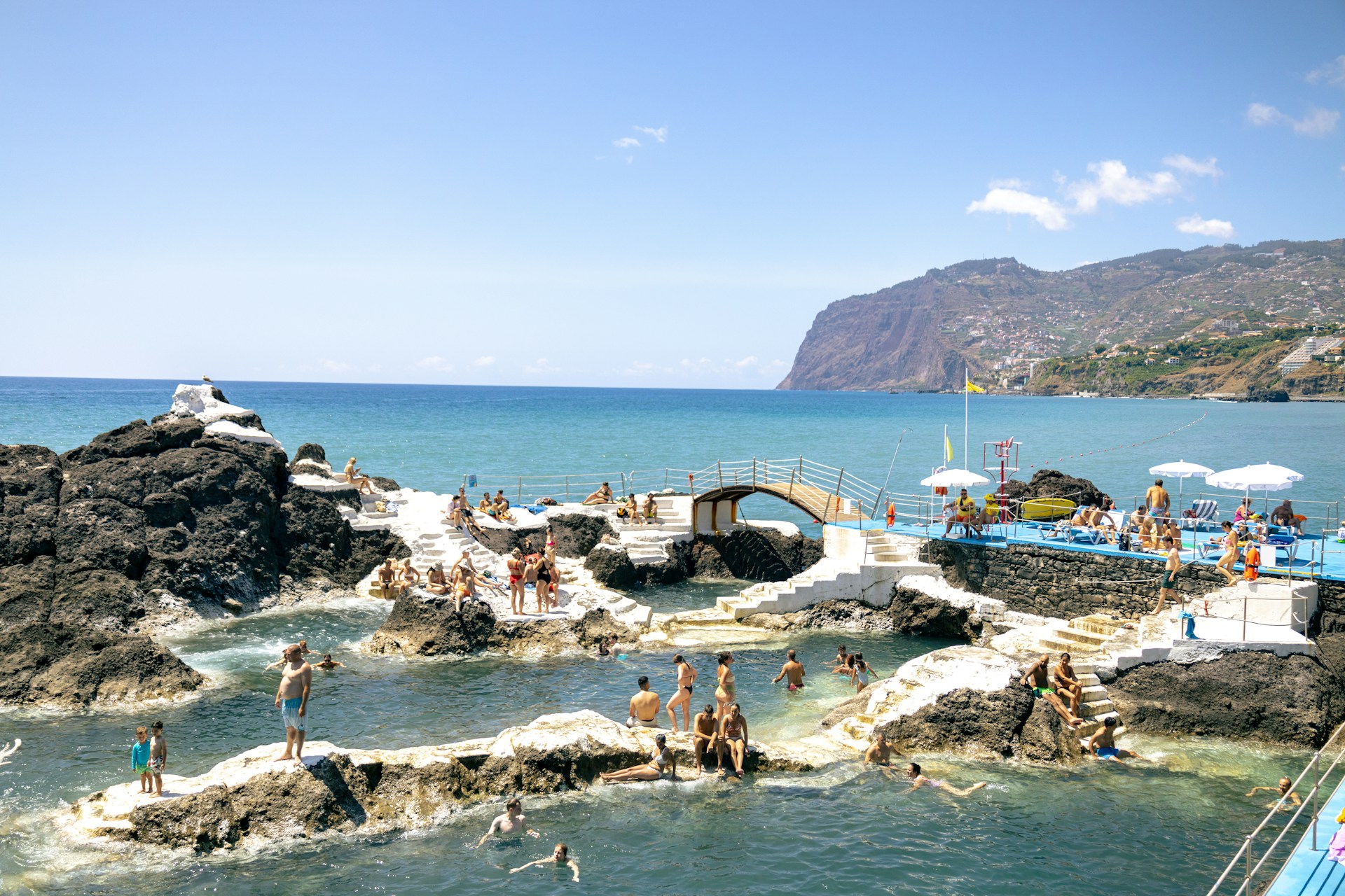 Bathers at Doca Do Cavacas Natural Pools in Funchal, Portugal (photo: Mick Kirchman).