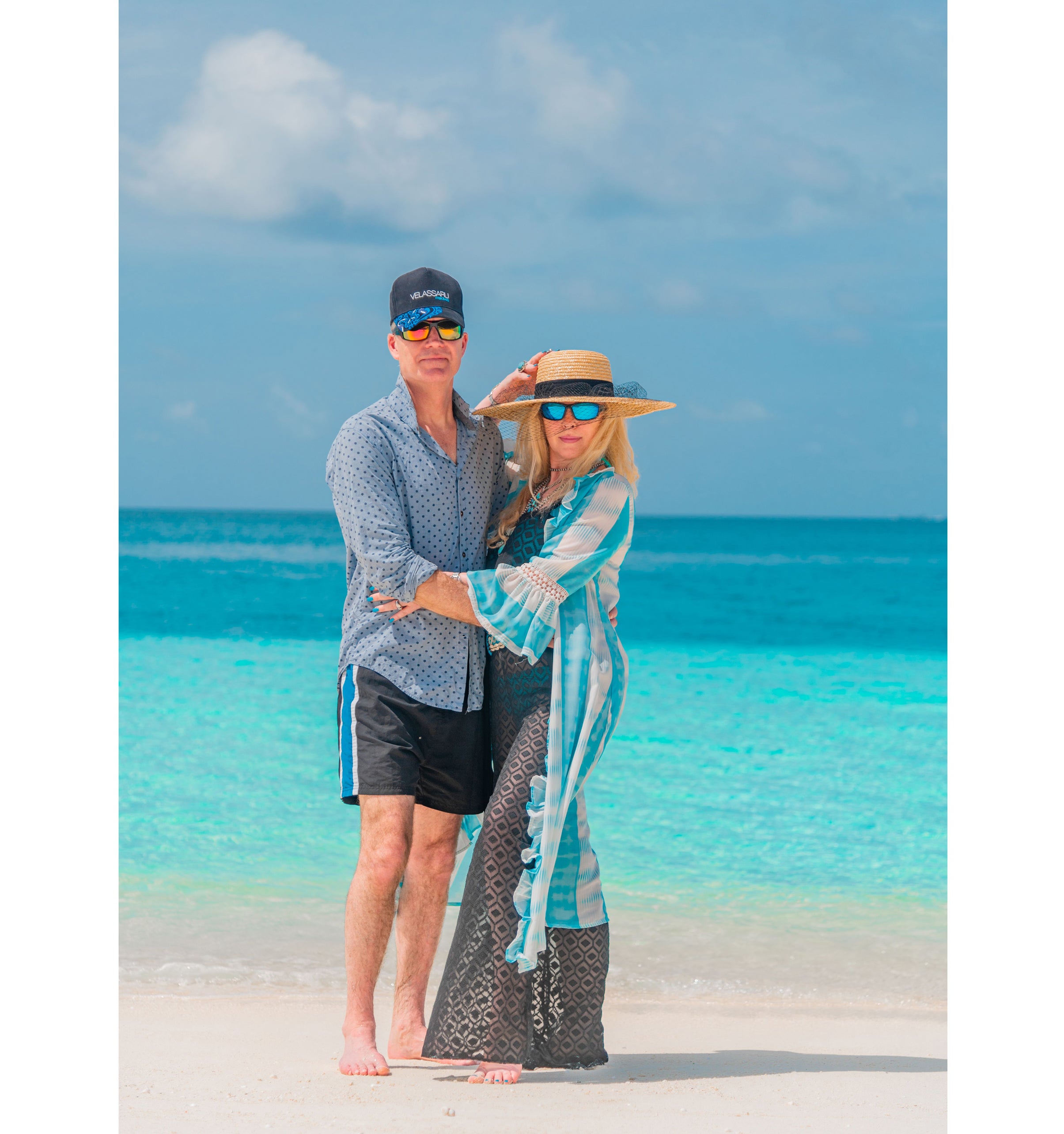 Sam and Giles on the beach at Velassaru Maldives (SWH/PA)