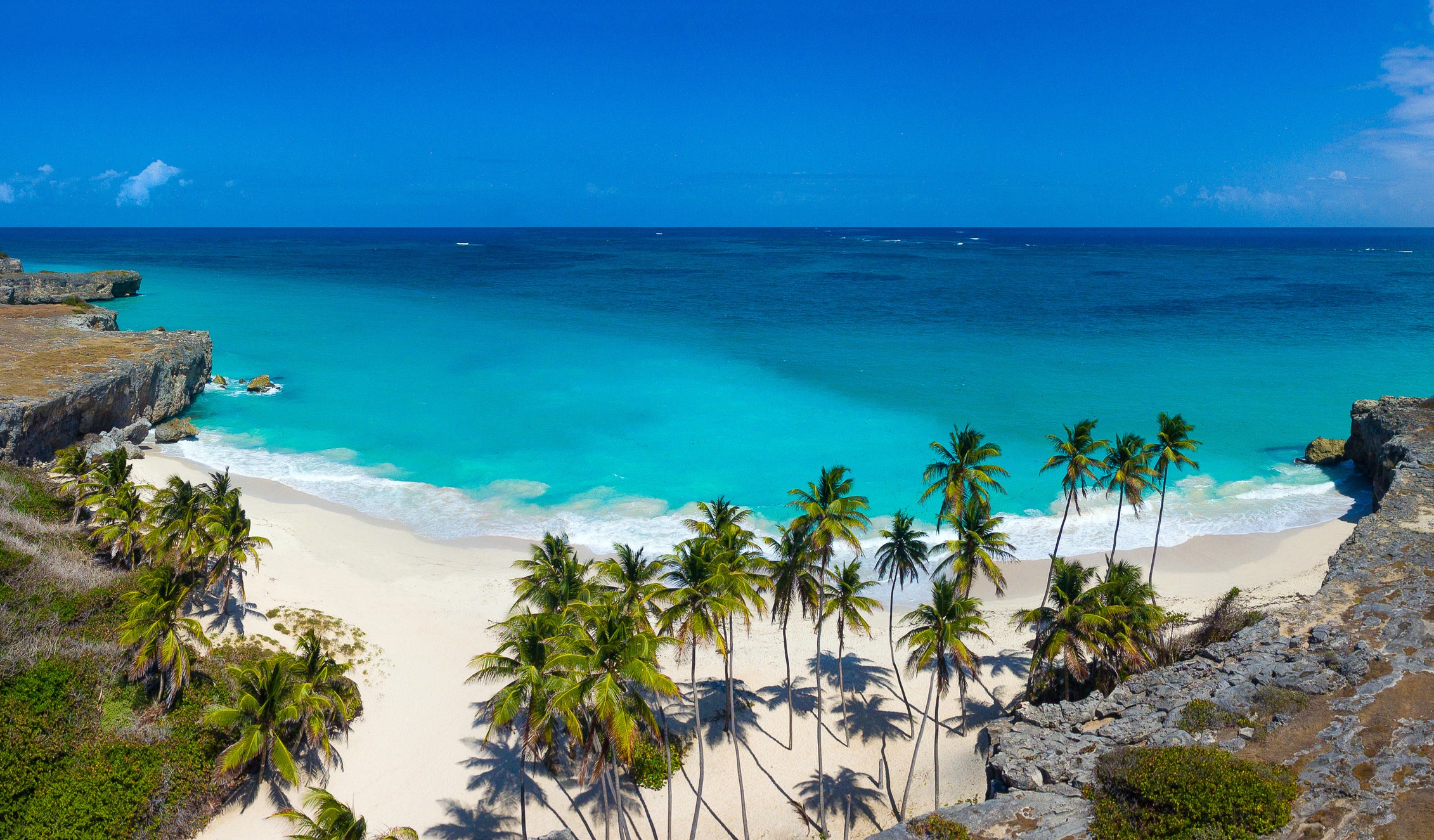 The white sands of Bottom Bay bless Barbados