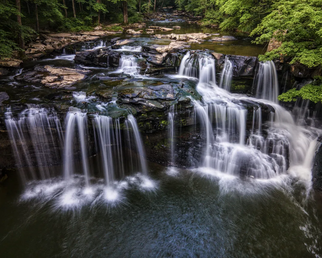 multiple levels of a waterfall