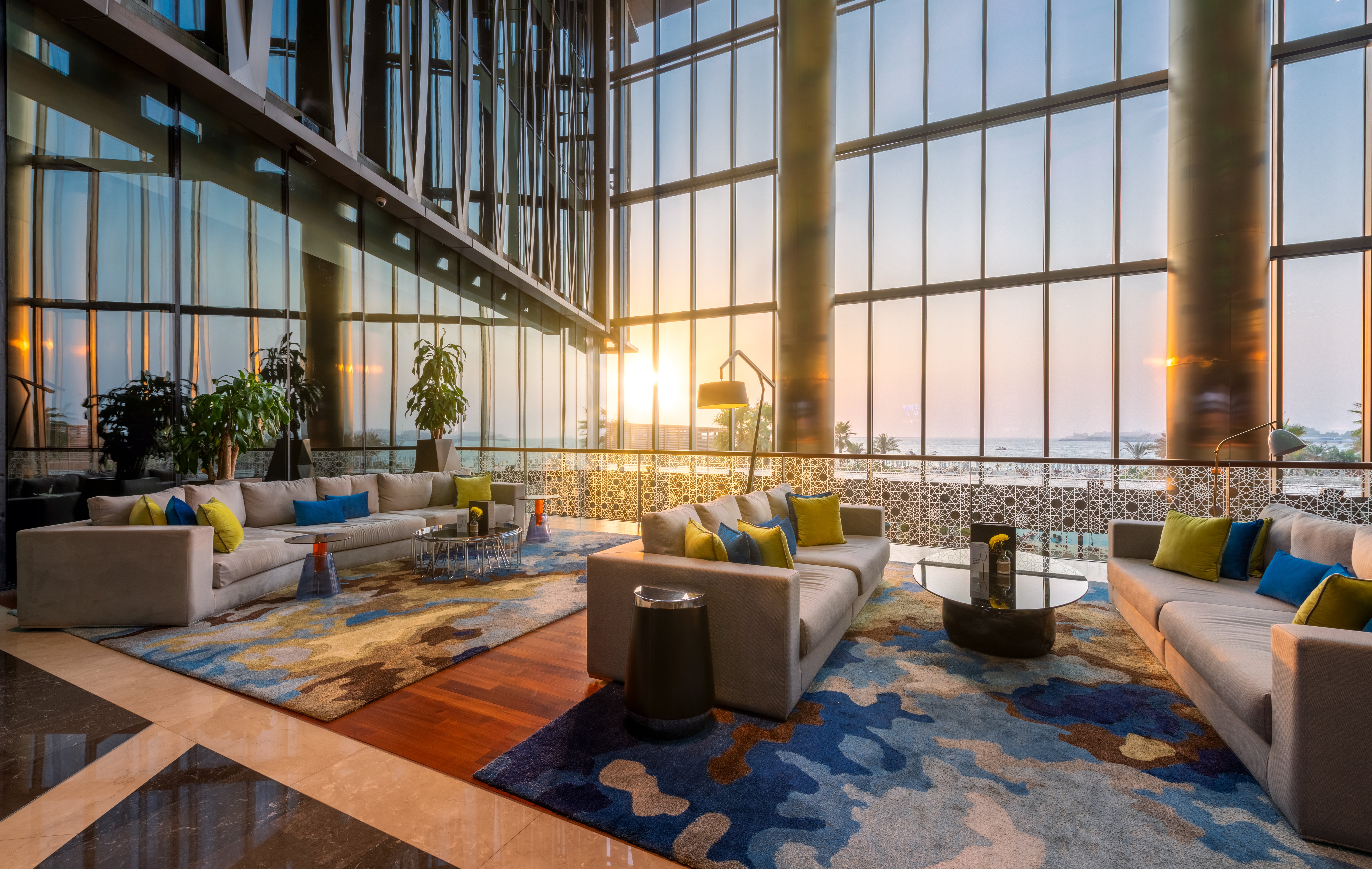 The 35-storey hotel has a sleek design with lots of glass