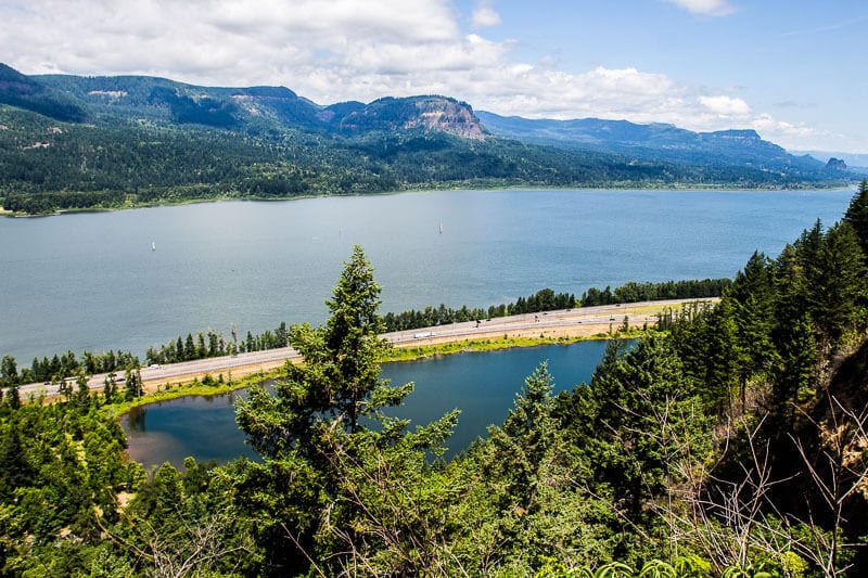 view over columbia river gorge oregon