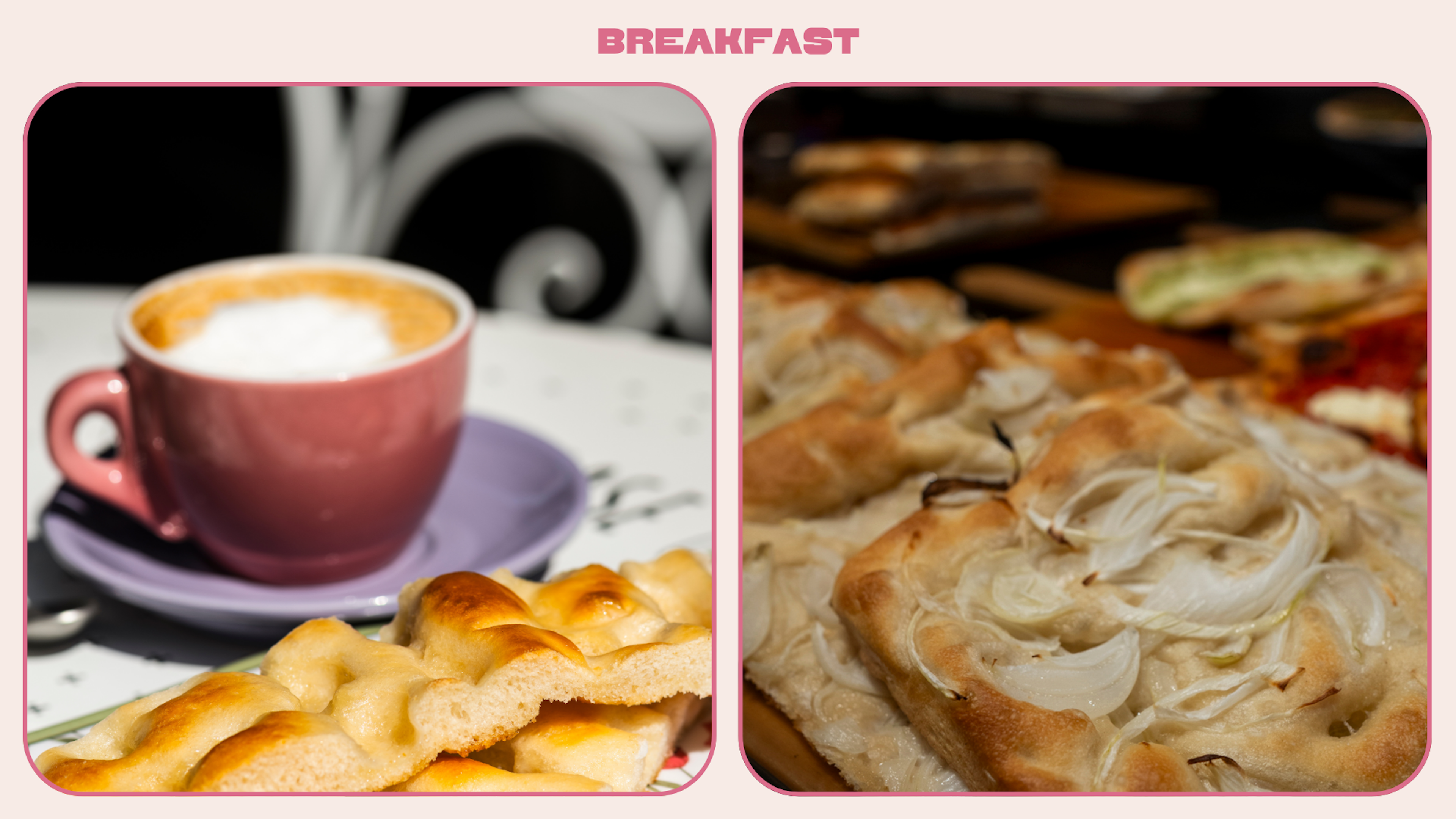 Focaccia and capuccino