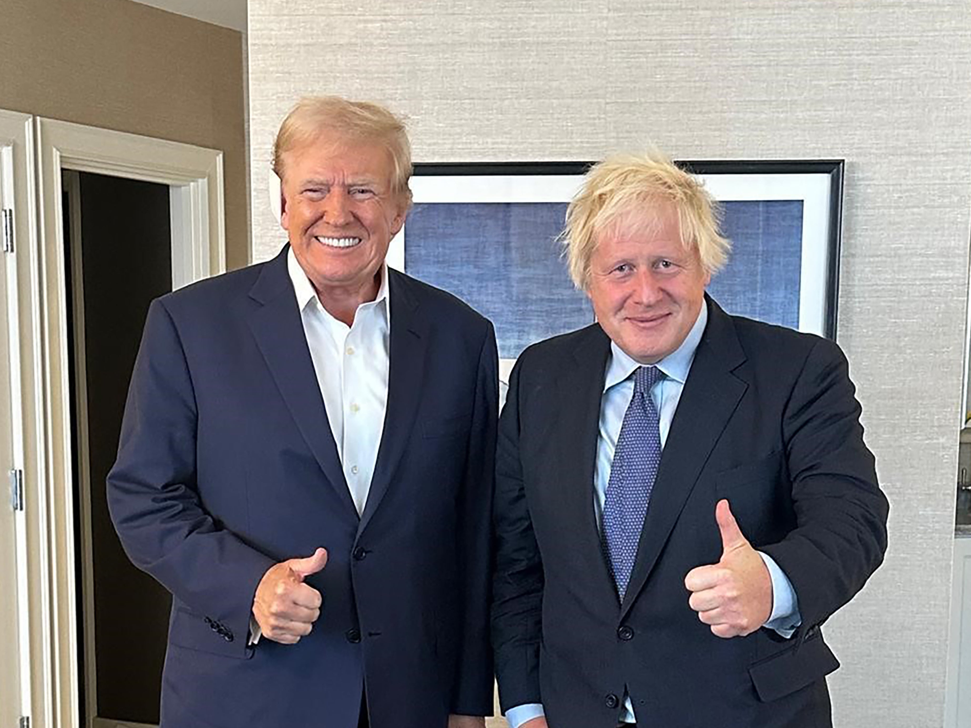 Donald Trump and Boris Johnson at the Republican National Convention in Milwaukee, Wisconsin.