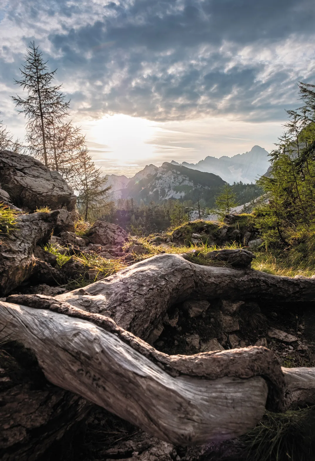 The Julian Alps behind Slovenia’s Vrsic Pass.