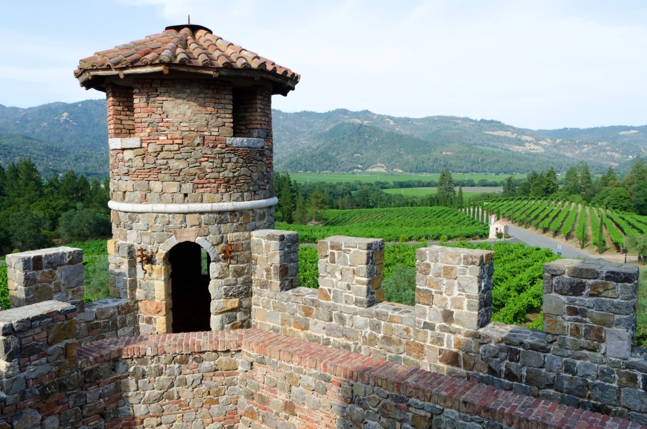 View on Napa Valley from Castello di Amorosa, California