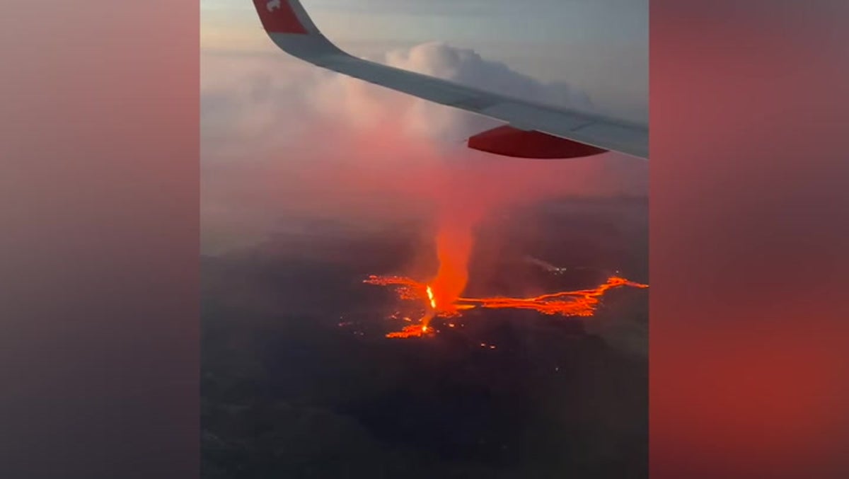 Watch moment easyJet plane flies over erupting Iceland volcano | News