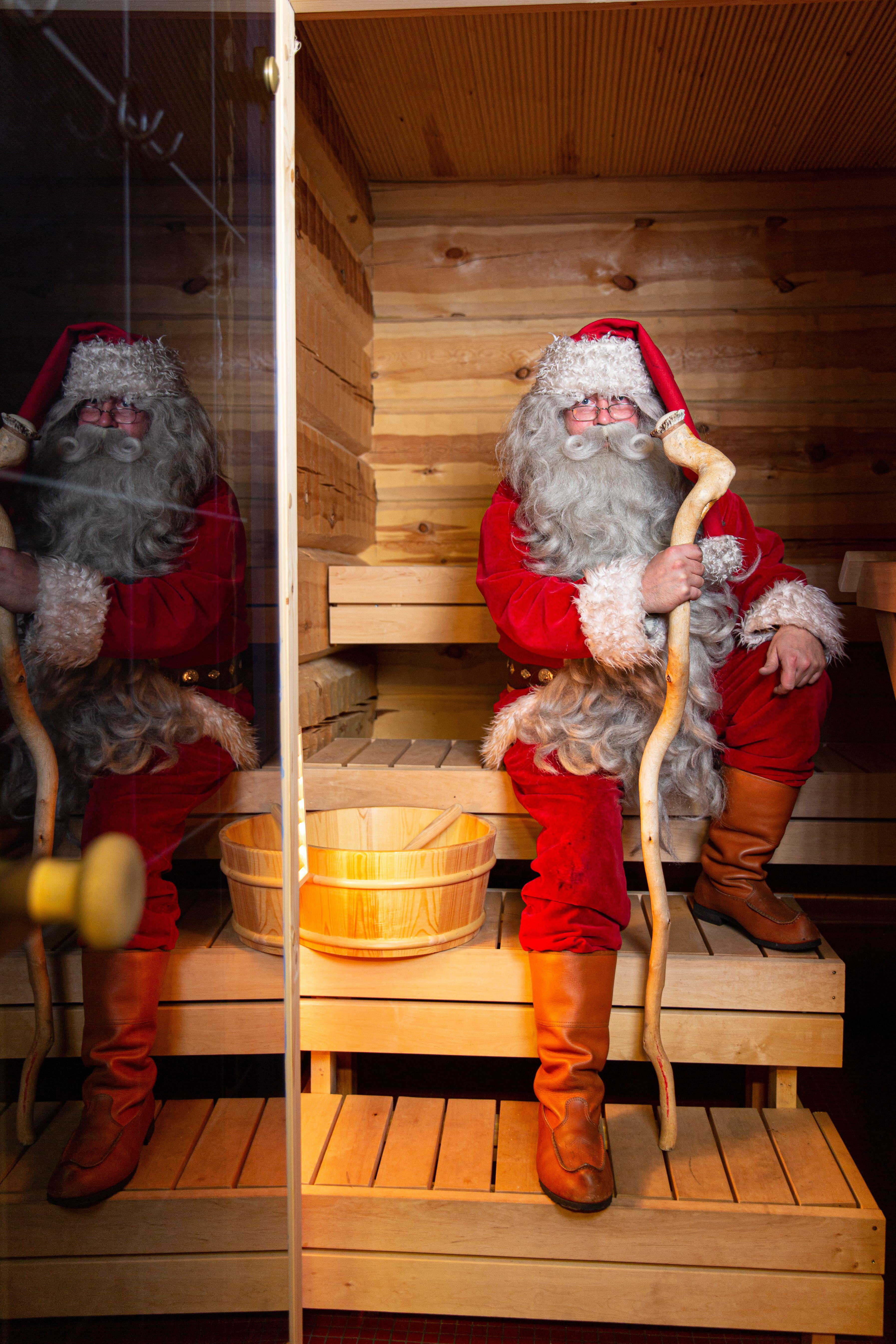 Santa in a sauna