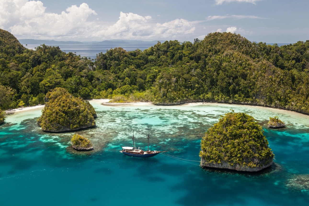 Raja Ampat surrounded by limestone islands