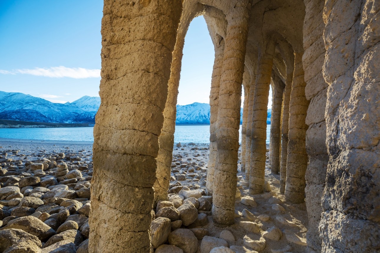 Unusual natural landscapes- The Crowley Lake Columns in California, USA.