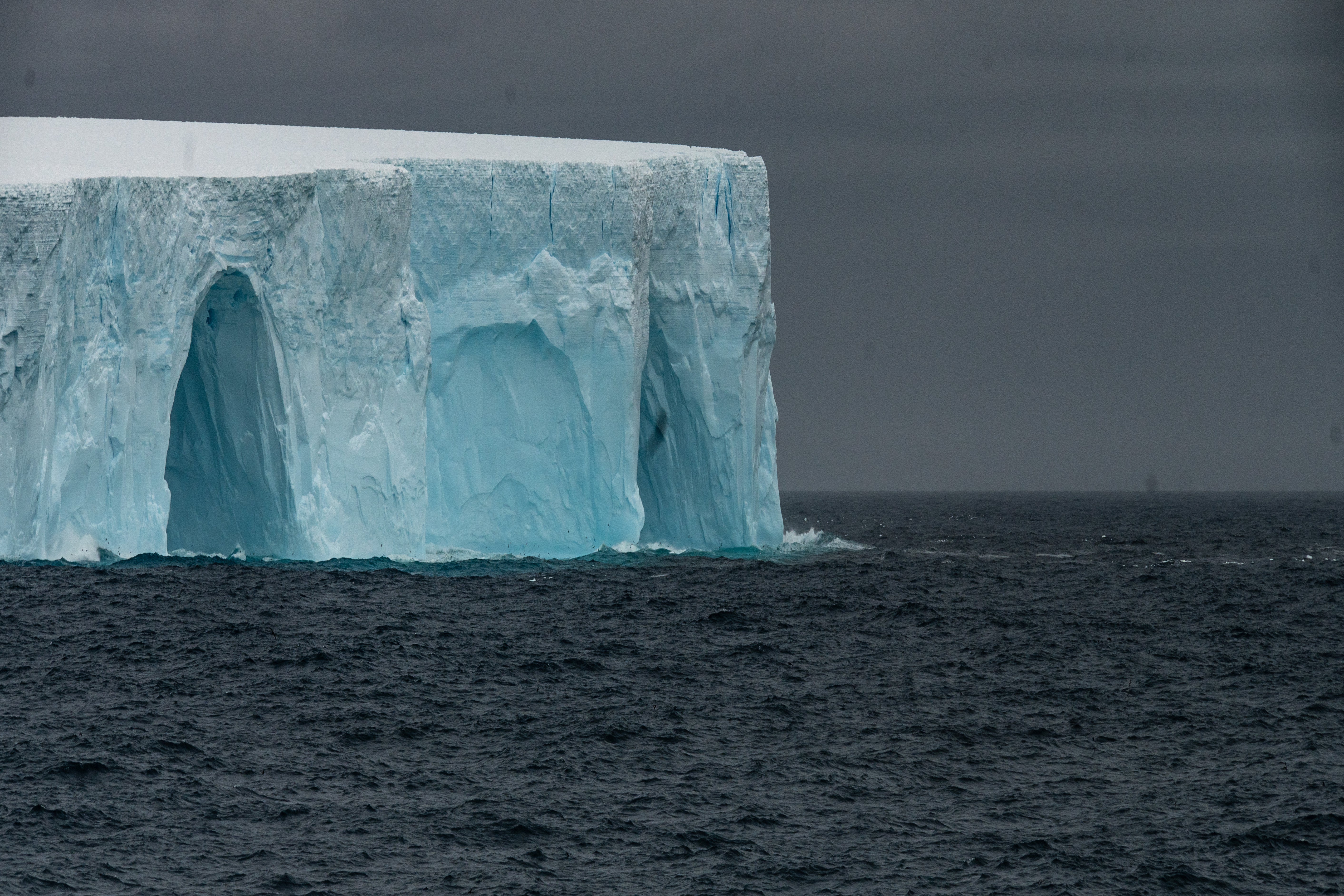 Upon reaching South Georgia, the passengers came face to face with a spectacular arched iceberg