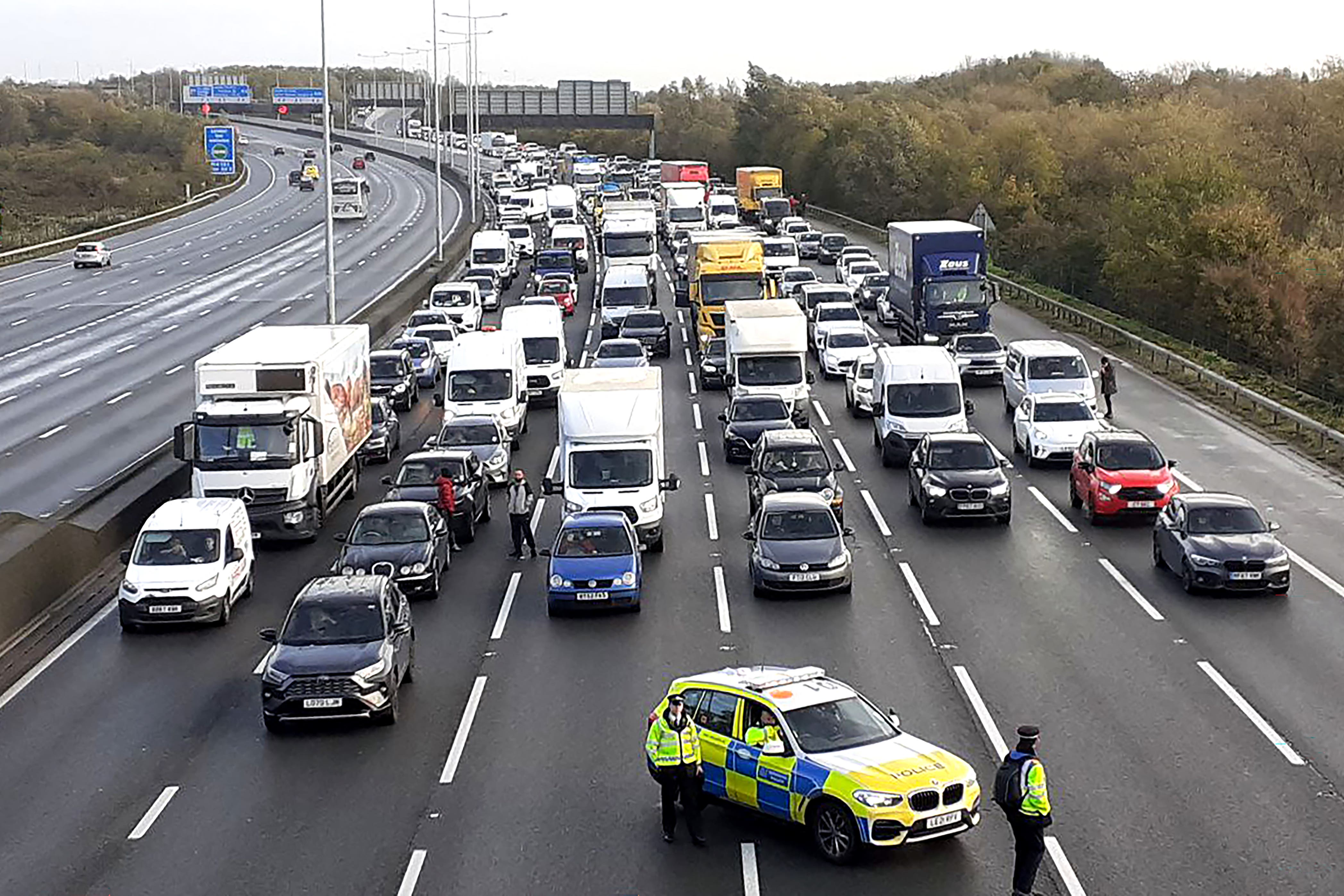 Blocked traffic on the M25