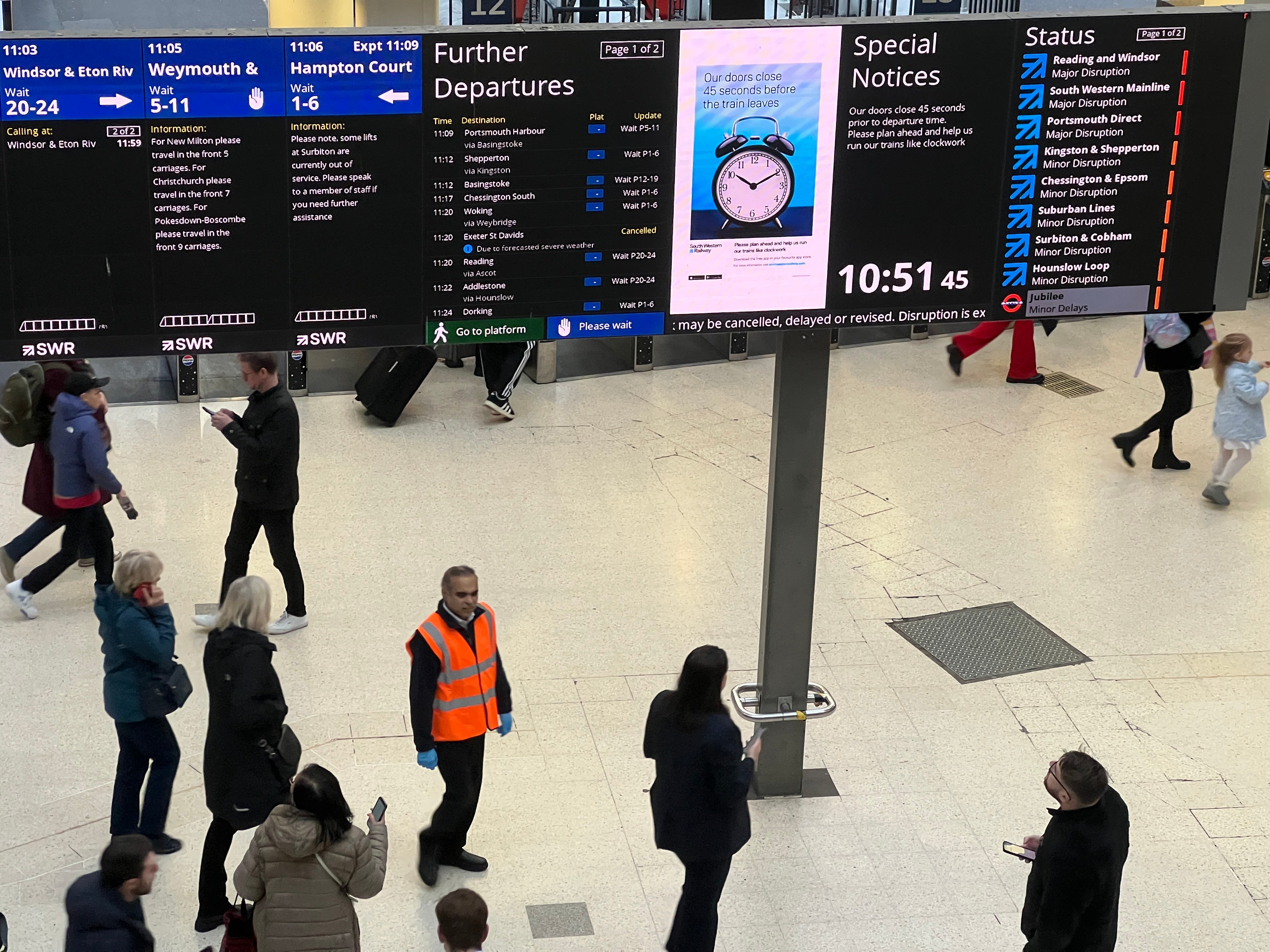 Going places? London Waterloo station, where passengers are being warned of major disruption