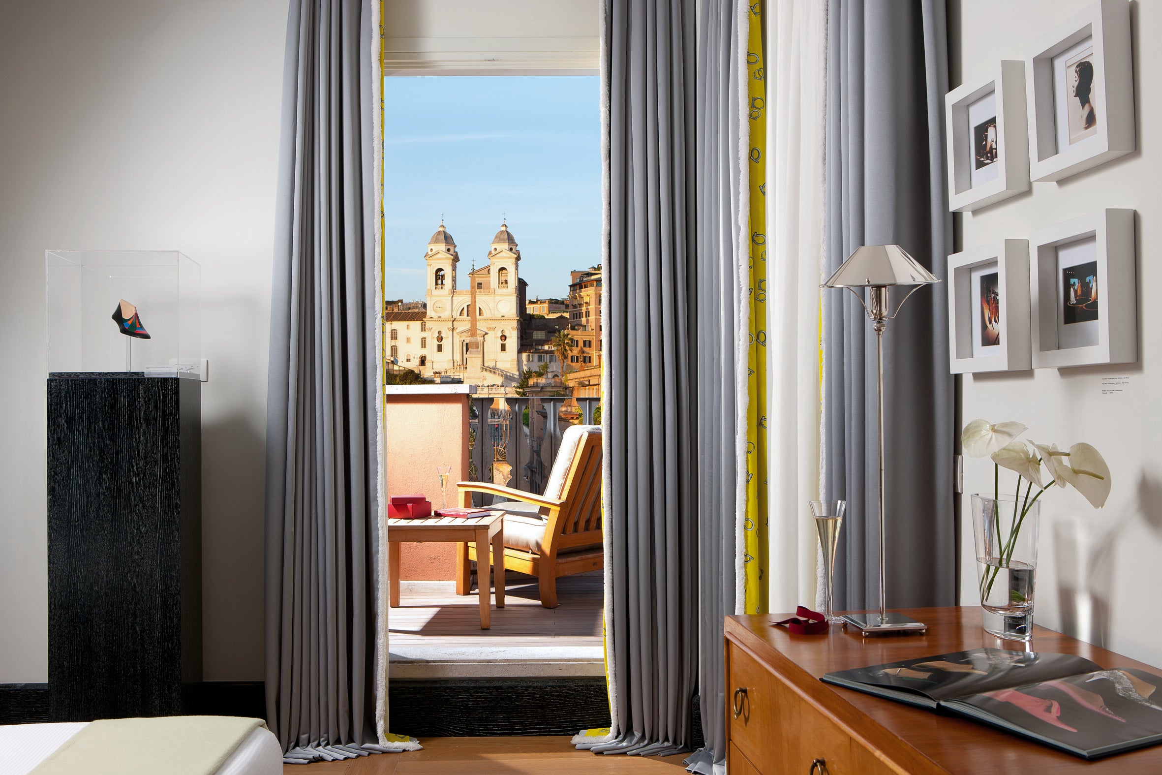 The muted neutral interiors at Portrait Roma makes the view sing even louder