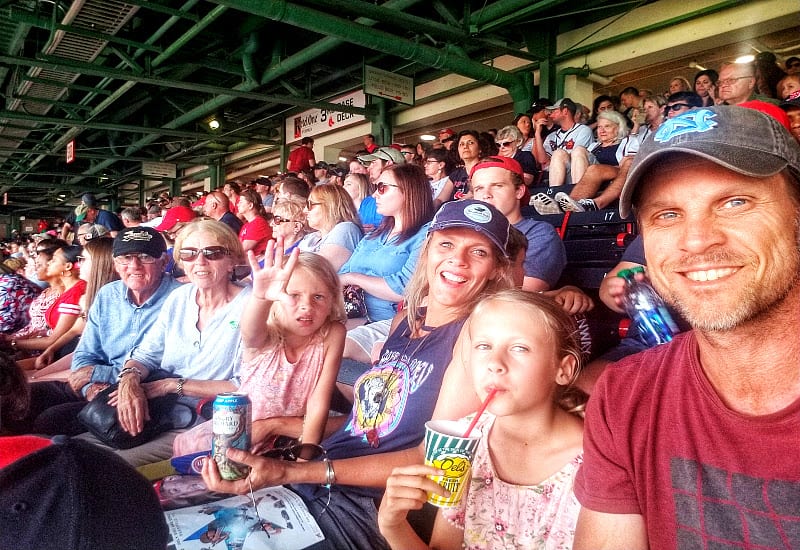 At Fenway Park watching the Boston Red Sox