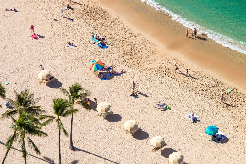 Waikiki beach from above