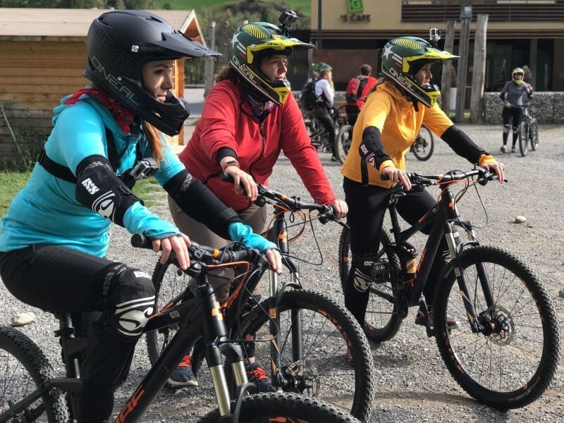 At the pump track learning to ride Solden mountain biking (1)