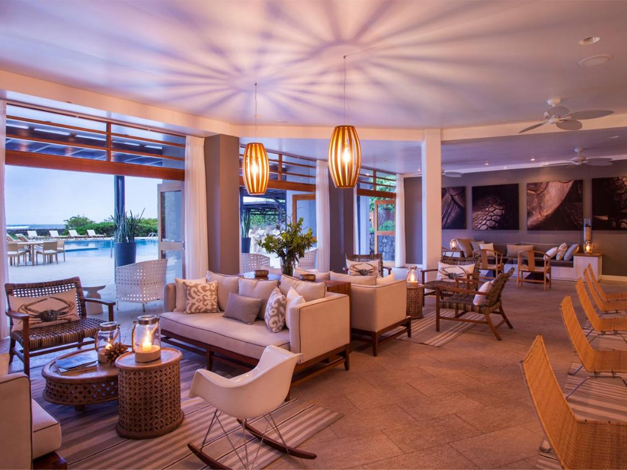 The light and airy open-plan lounge
