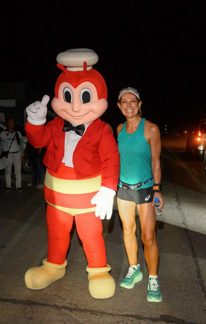 The Jollibee mascot joined Natalie as she kicked off her 1000 km run last April 21 in Santa Ana, Cagayan.