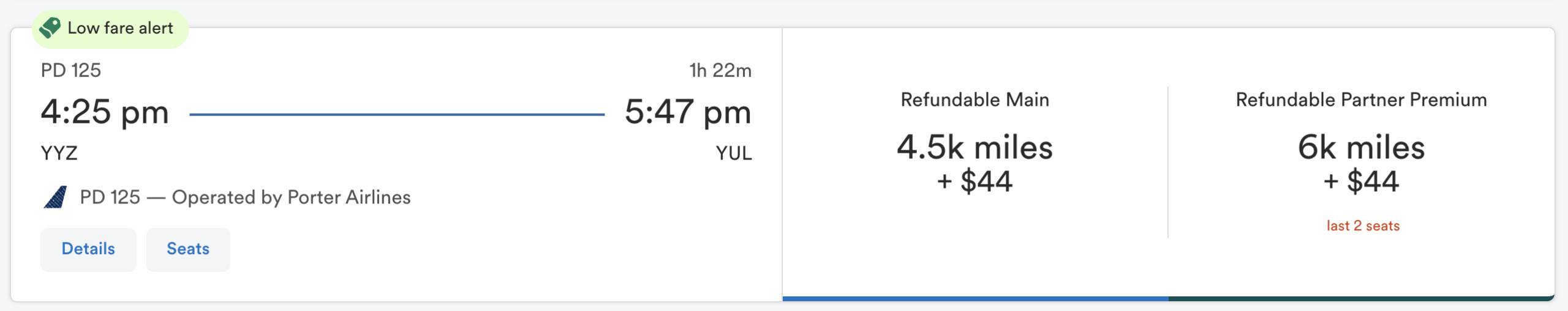 yyz yul porter as