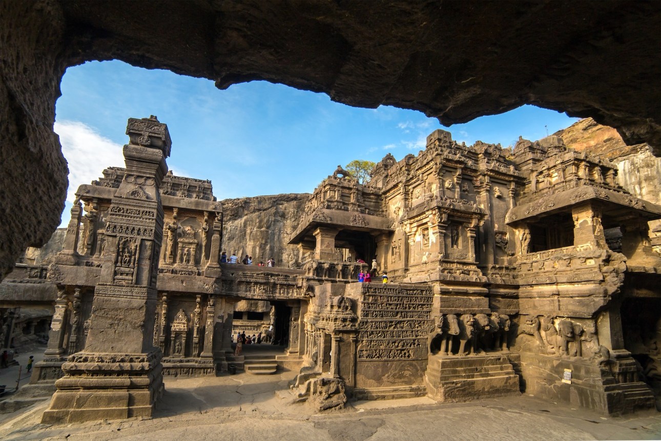Kailas temple in Ellora caves complex, Maharashtra state in India