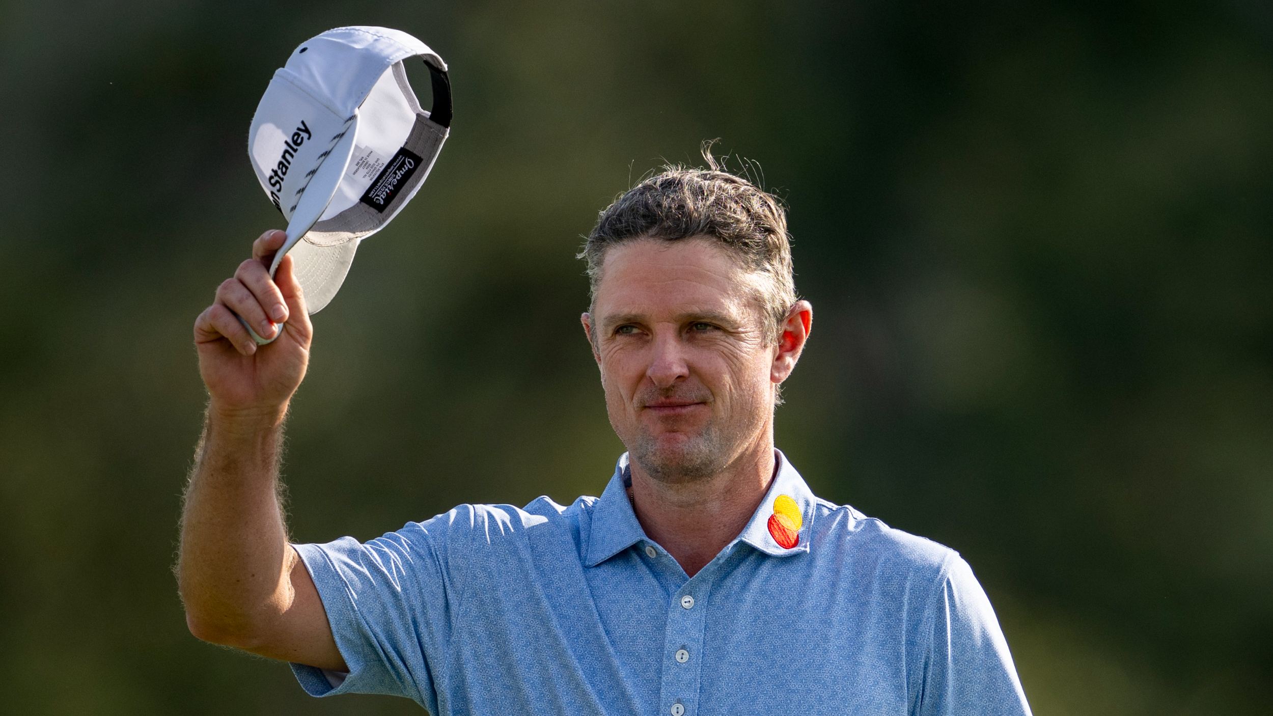 Justin Rose fllowing his first round at The Masters