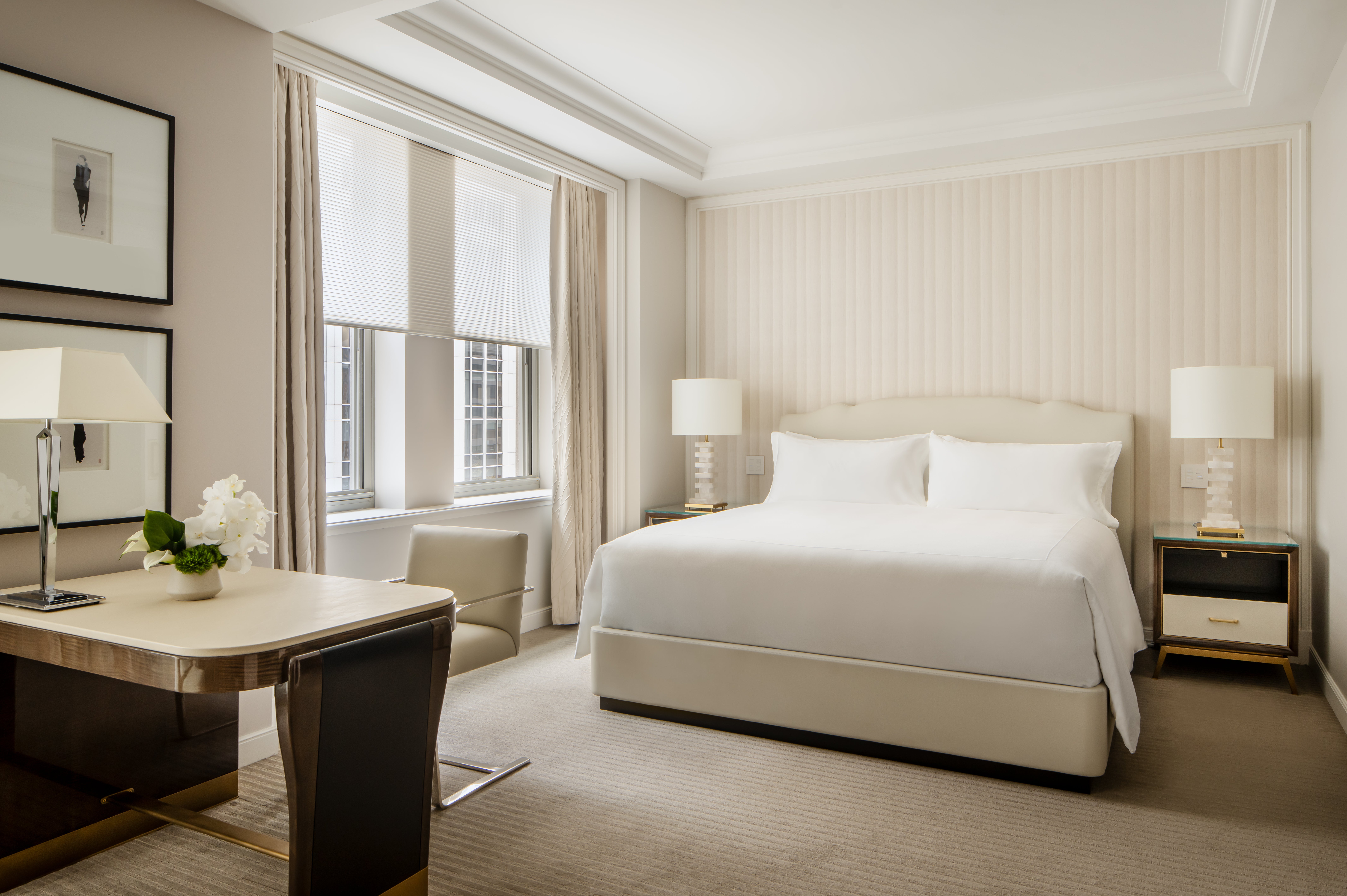 Waldorf Astoria New York boasts that it now offers some of the largest guest rooms and suites in Manhattan. Above is a junior suite