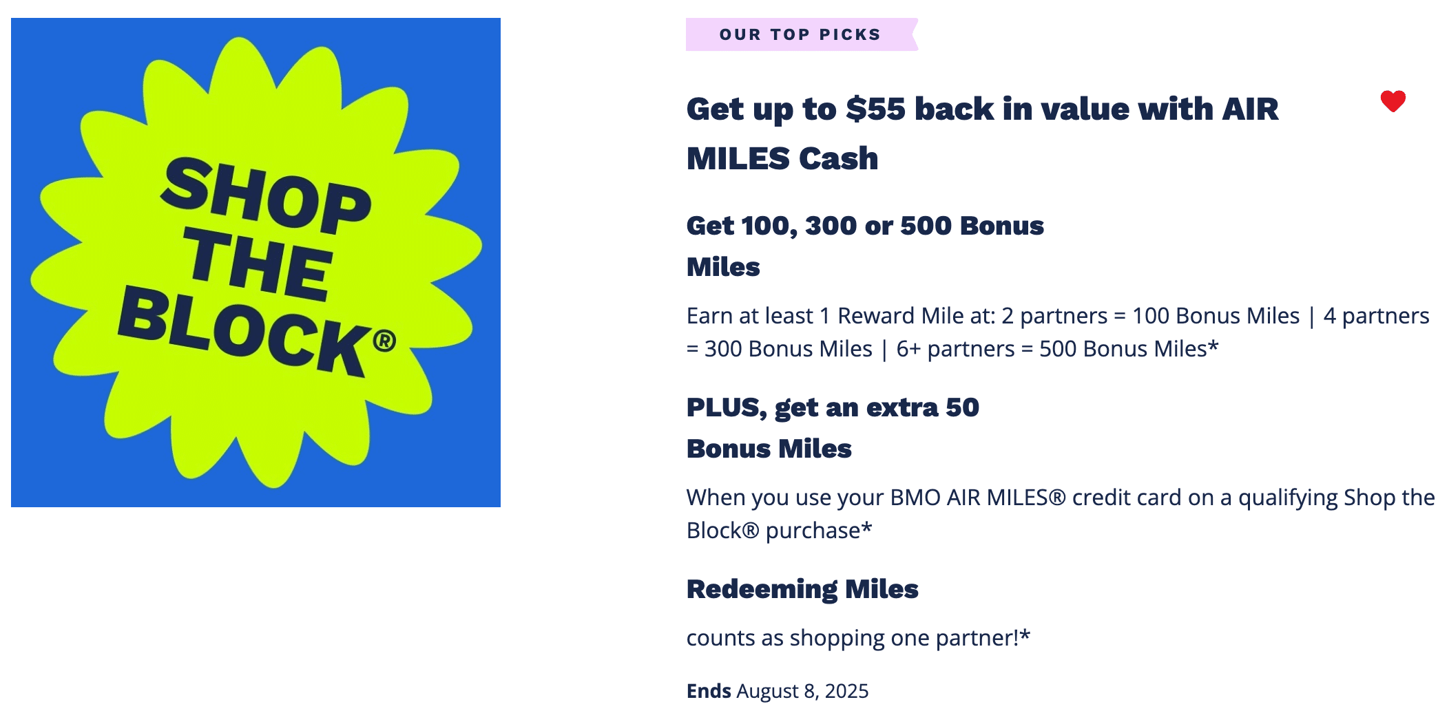 air miles shop the block 2025