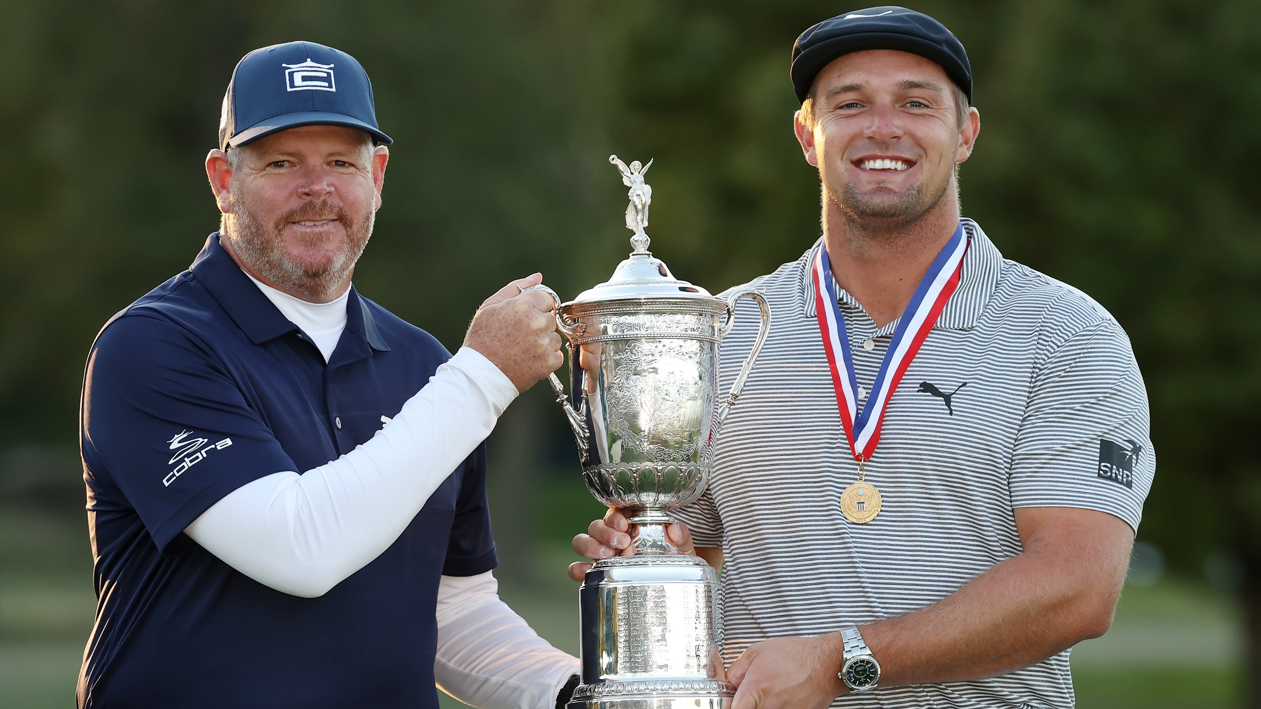 Bryson DeChambeau and caddie Tim Tucker at the 2020 US Open