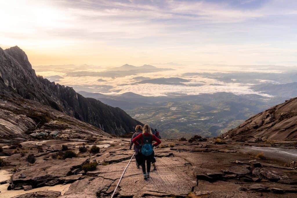 Climb Mount Kinabalu Trek Hiking Down