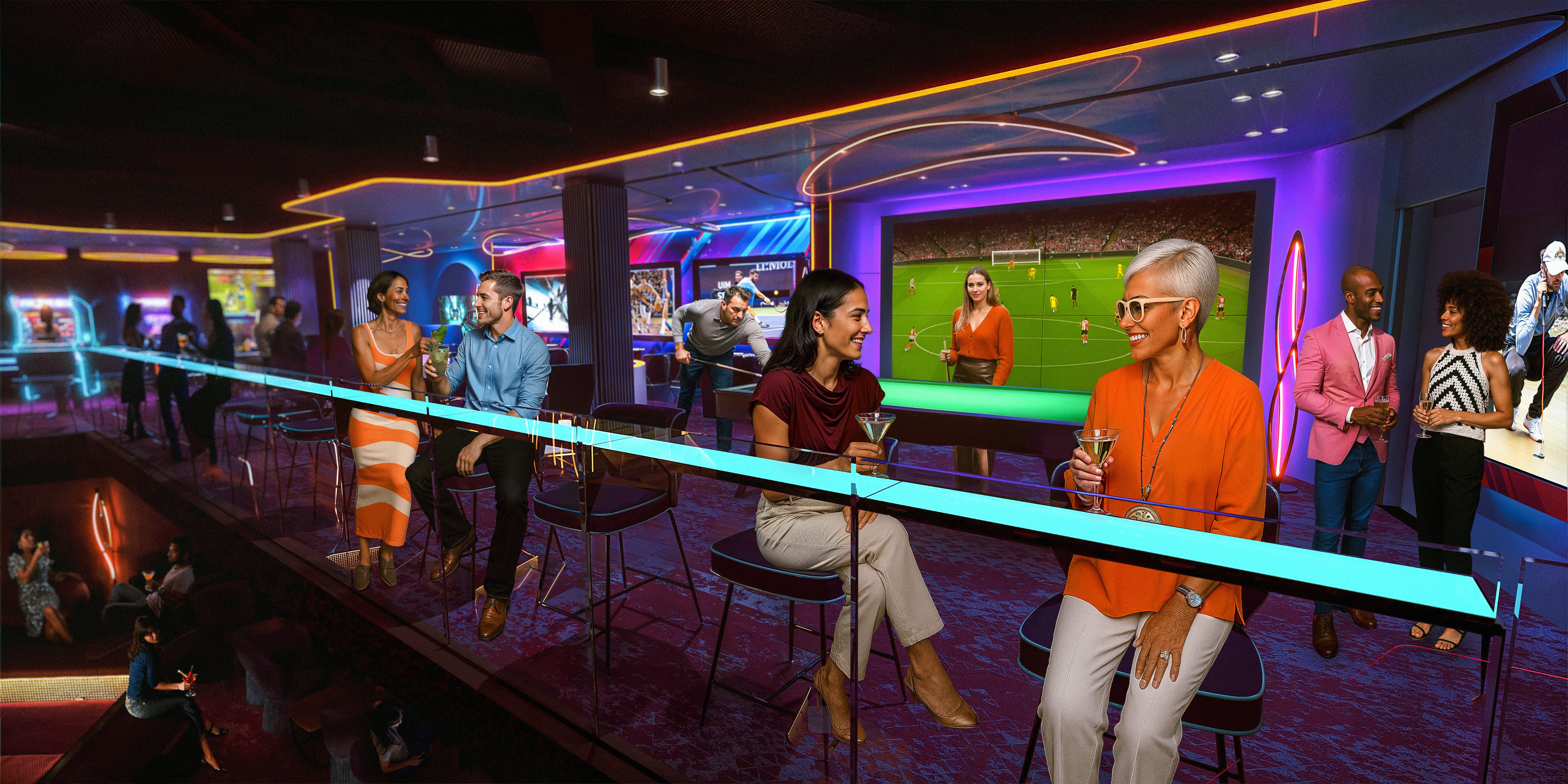 Adult passengers can enjoy nostalgic games in their own arcade aboard Celebrity Xcel
