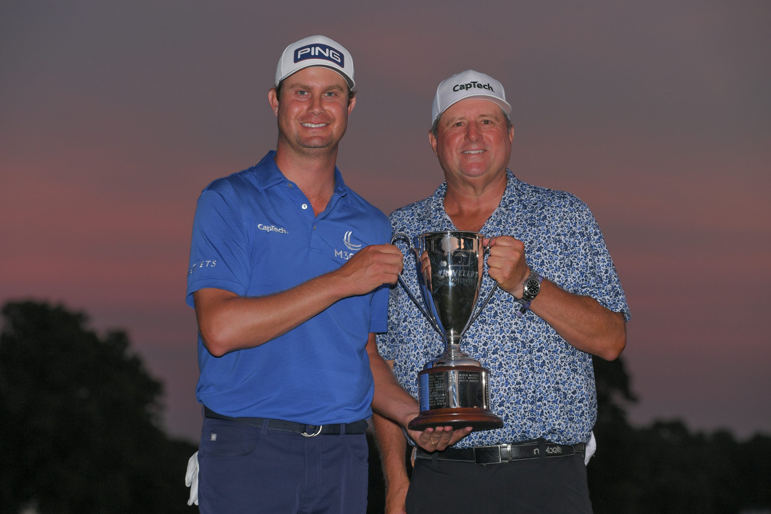 Harris English and his caddie Eric Larson