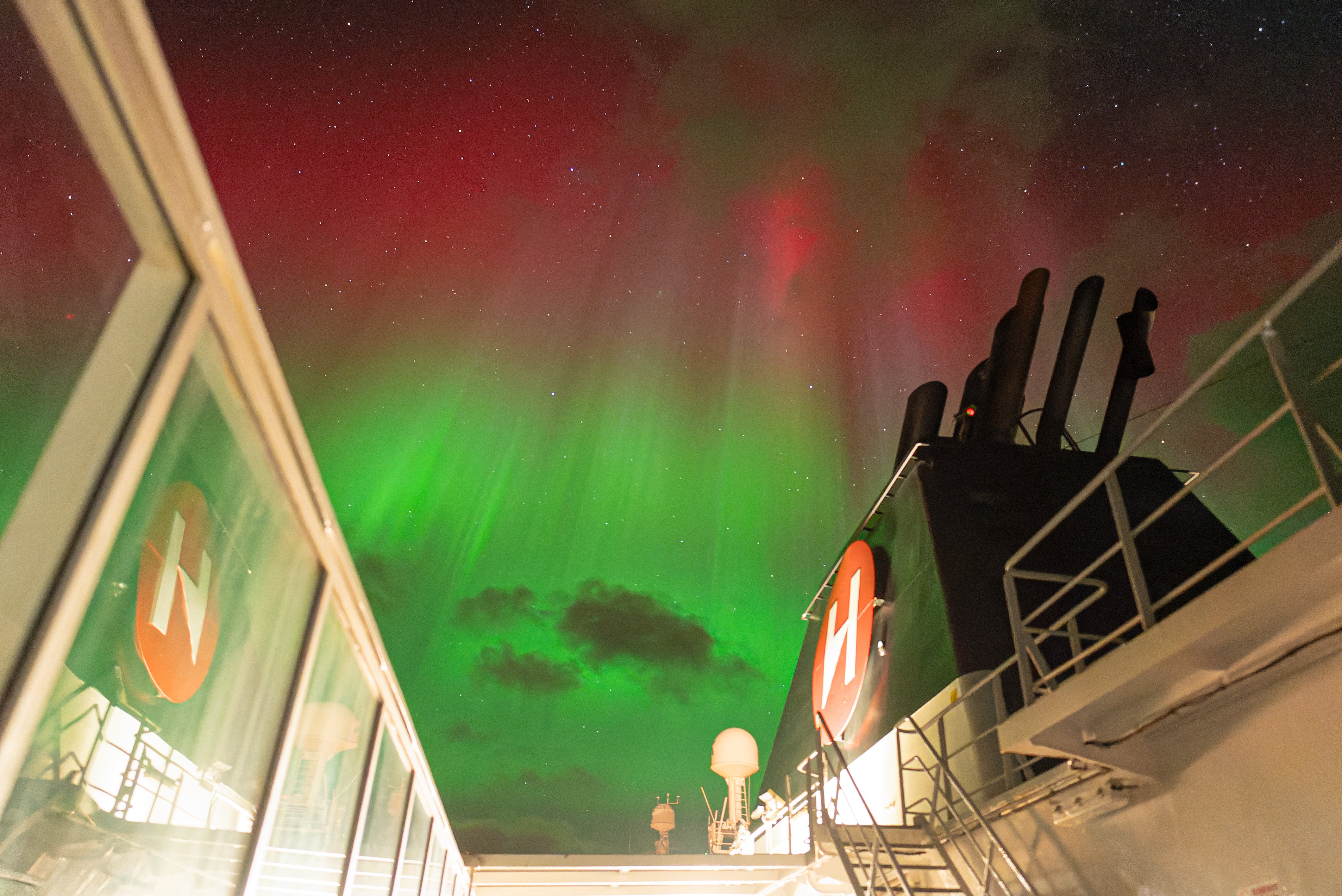 The northern lights as seen from a Hurtigruten cruise ship