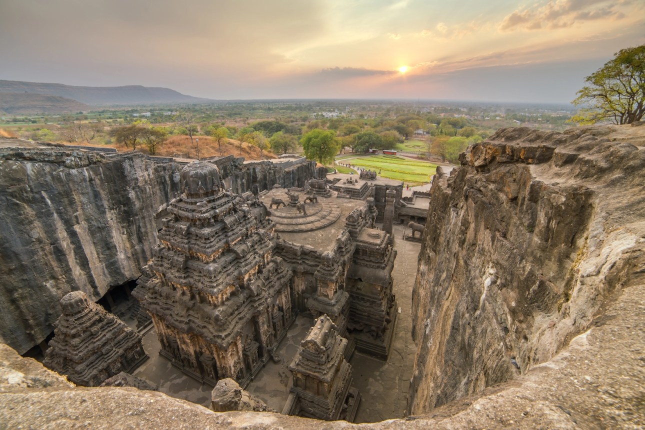 Kailas temple in Ellora caves complex, Maharashtra state in India