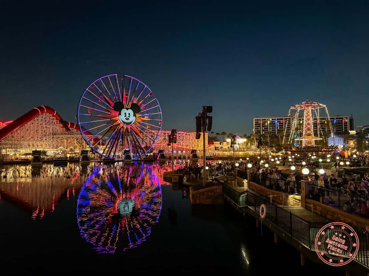 disney california adventure park in the evening