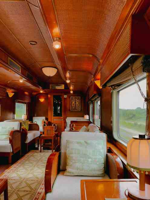 What it's like to take the Eastern And Oriental Express in Malaysia observation carriage Bar area What it's like to take the Eastern And Oriental Express in Malaysia observation carriage Bar area