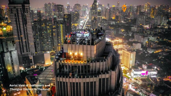 Aerial View of Sukhumvit and Thonglor District in Thailand