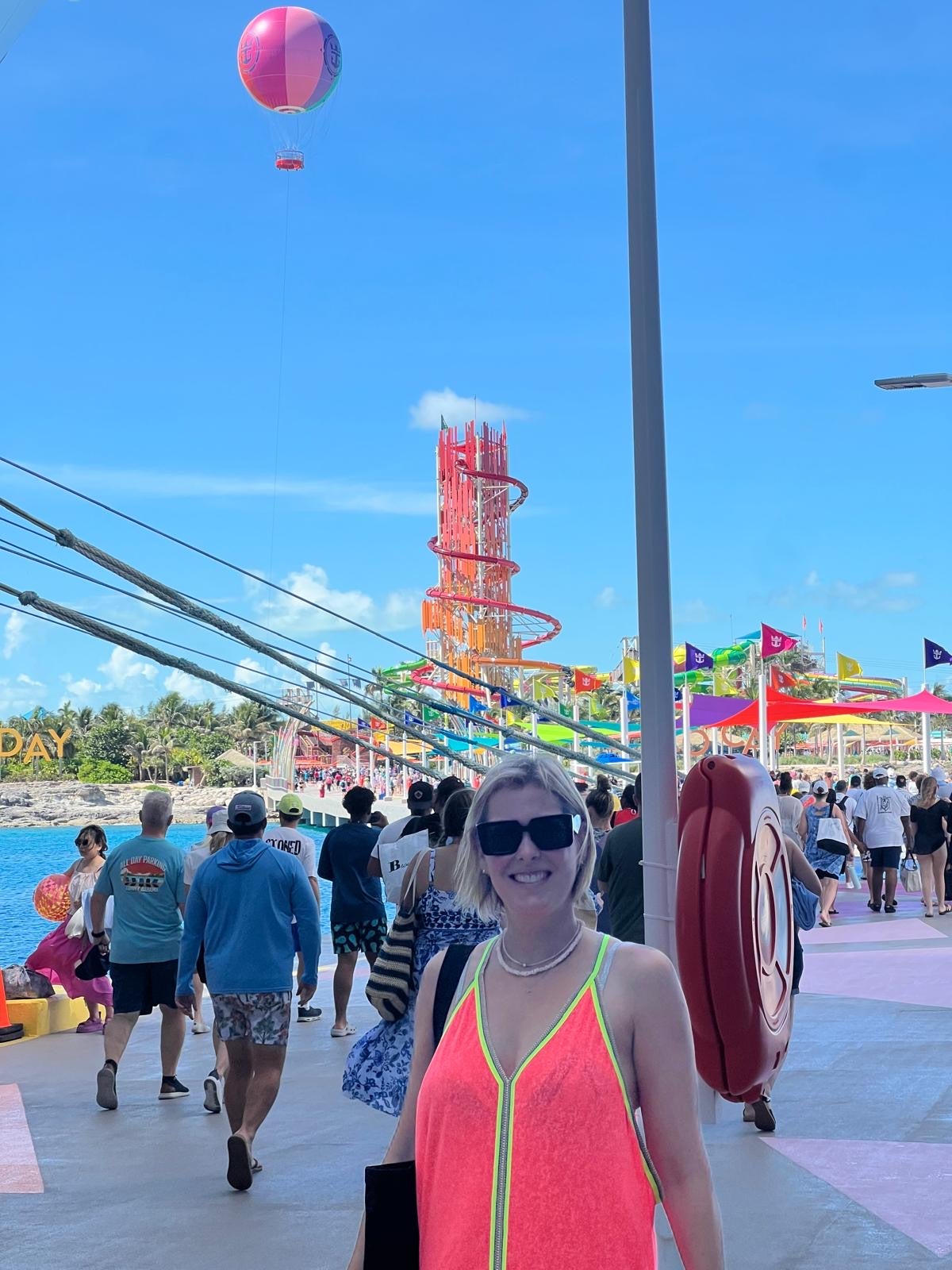 Writer Julia Zaltzman visiting the private island
