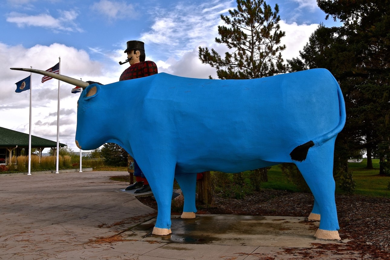 The legendary Paul Bunyan and Babe the Blue Ox statues are tourist attractions run by the parks system of Bemidji