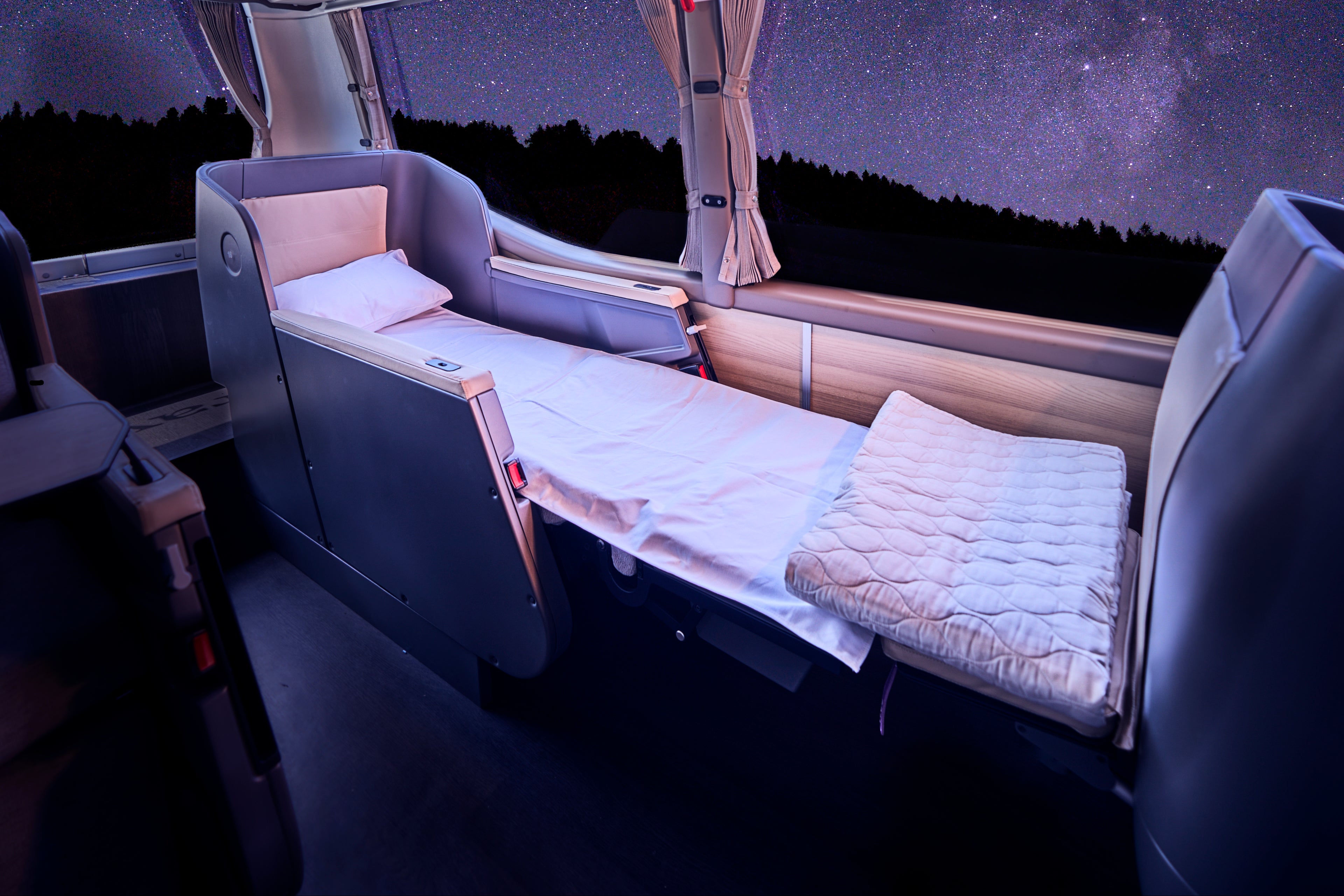 There are 21 seats onboard the Twiliner buses