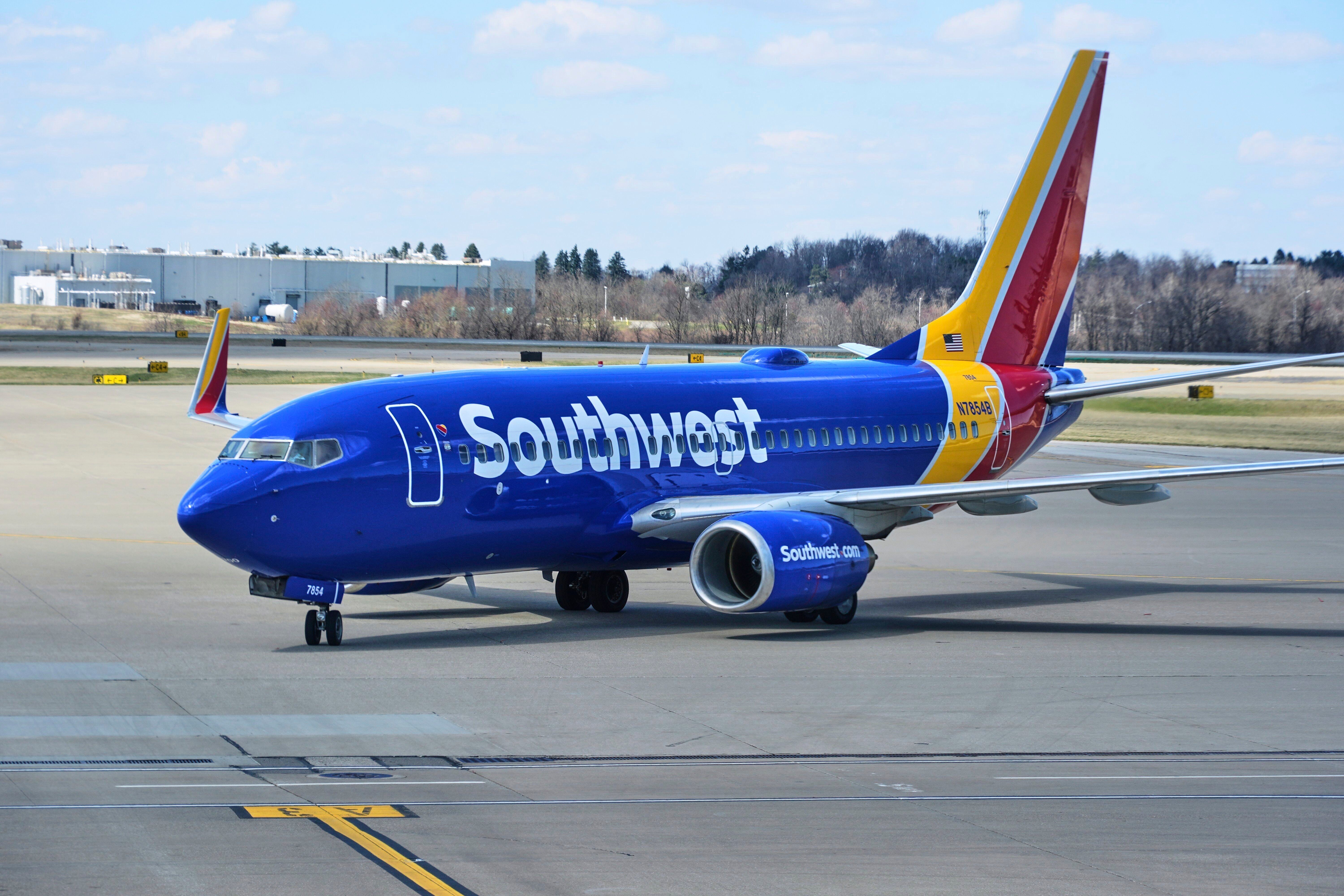 A Southwest plane on the tarmac