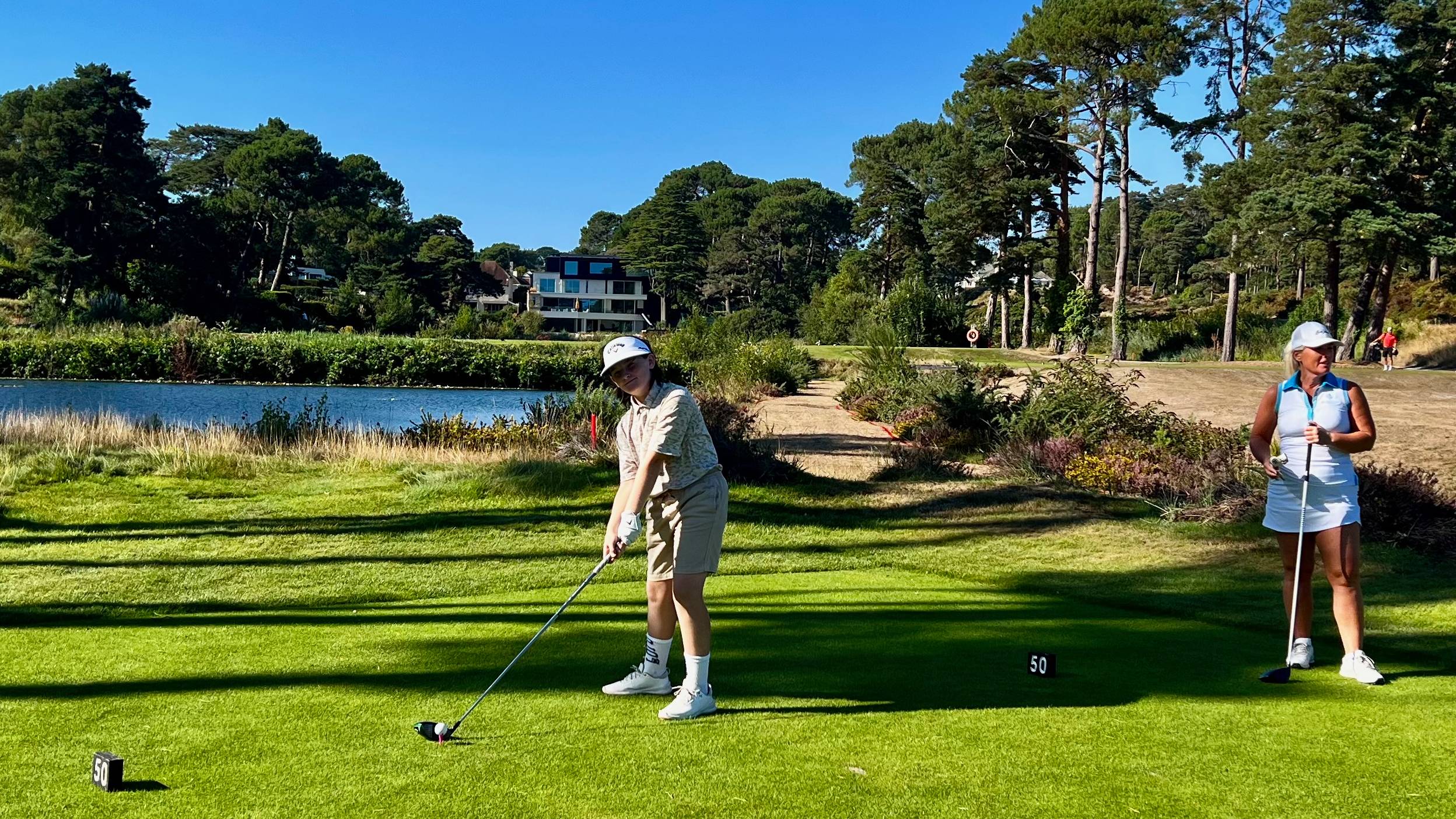 Carly Cummins' son Hogan playing off the 50 tee