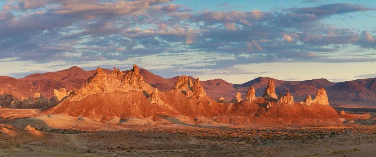 Trona Pinnacles are nearly 500 tufa spires hidden in California Desert National Conservation Area, not far from the Death Valley National Park, California