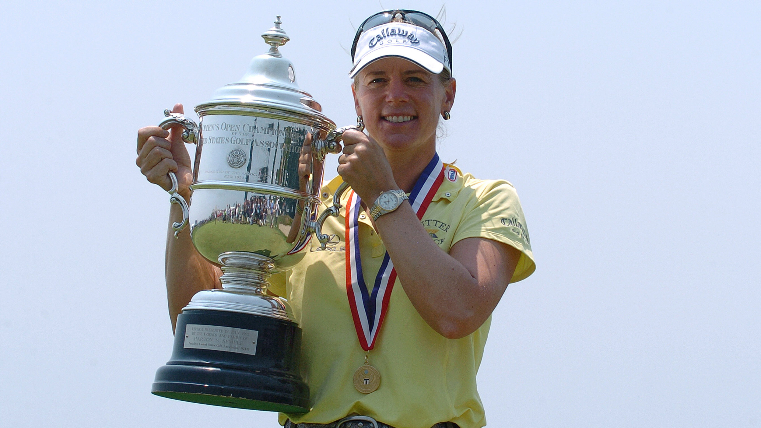 Annika Sorenstam with the US Women's Open trophy after her 2006 win