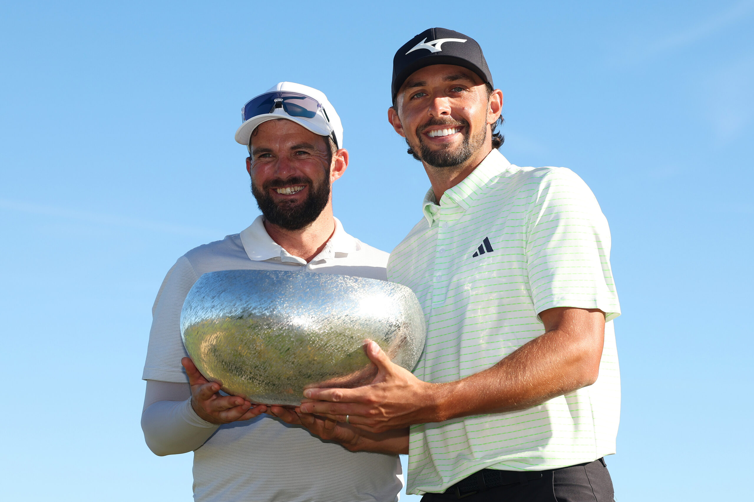 Max Bill and Marco Penge celebrate the Danish Golf Championship victory